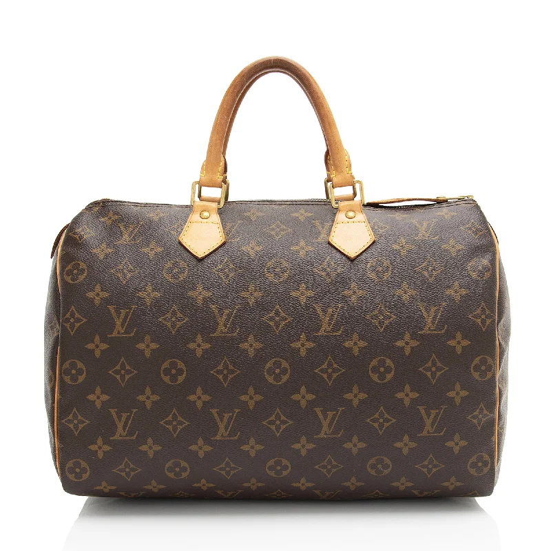 Louis Vuitton bags with elegant finishes -Louis Vuitton Monogram Canvas Speedy 35 Satchel (SHF-wdK2Fs)