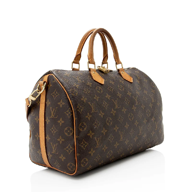 Louis Vuitton bags with modern leather styles -Louis Vuitton Monogram Canvas Speedy Bandouliere 35 Satchel (SHF-20549)