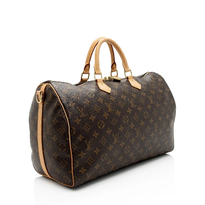 Louis Vuitton bags with chic patterns -Louis Vuitton Monogram Canvas Speedy Bandouliere 40 Satchel (SHF-sorosO)