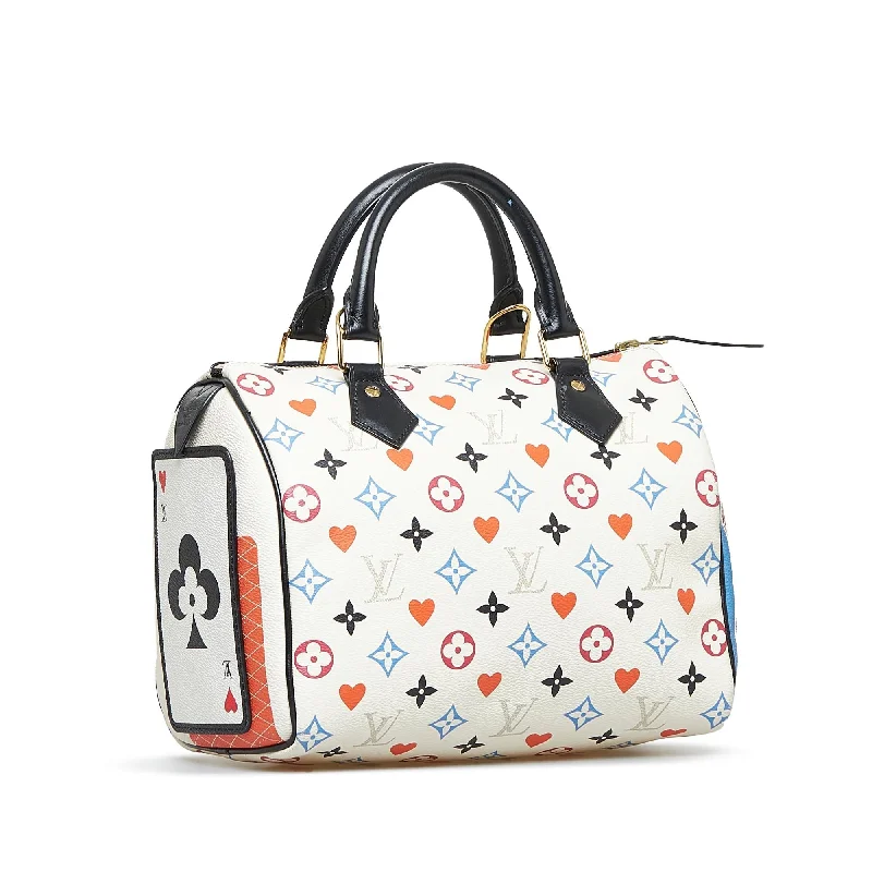 Louis Vuitton handbags with chic compartments -Louis Vuitton Monogram Game On Speedy Bandouliere 25 (SHG-rv0IxO)