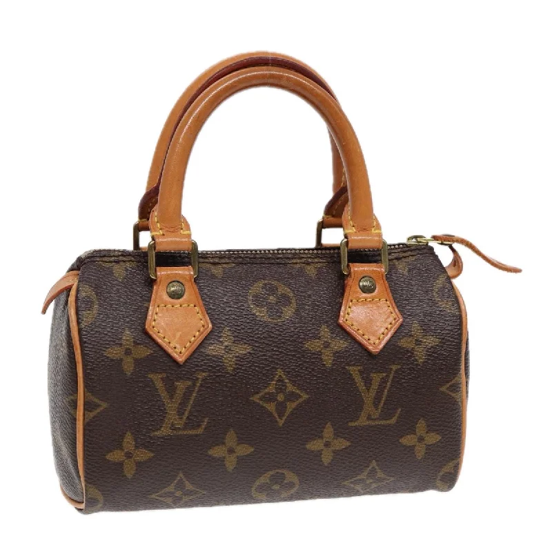 Louis Vuitton handbags with chic leather finishes -LOUIS VUITTON Monogram Mini Speedy Hand Bag M41534 LV Auth ki4738