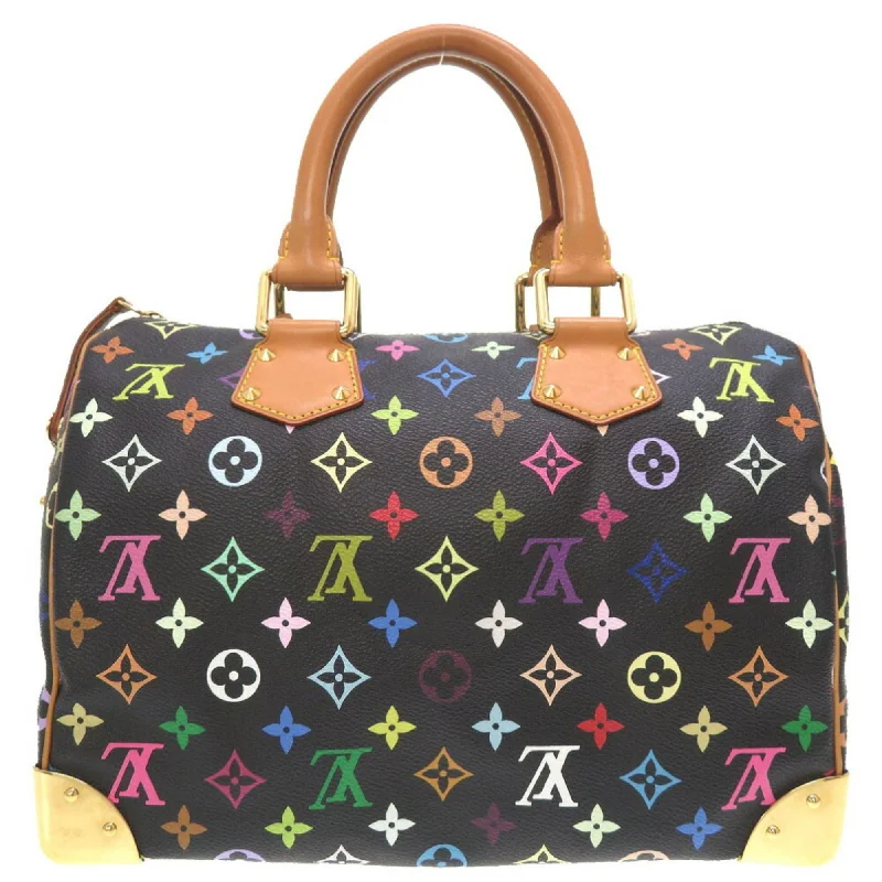 Louis Vuitton handbags with custom finishes -LOUIS VUITTON Monogram Multicolor Speedy 30 Noir M92642 Handbag