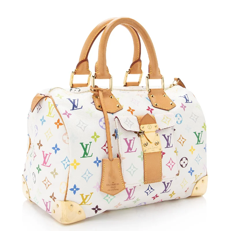 Louis Vuitton bags with luxurious fabric finishes -Louis Vuitton Monogram Multicolore Speedy 30 Satchel (SHF-Hnt6bW)