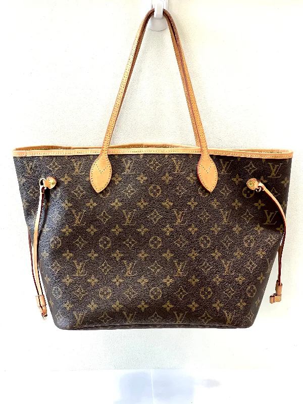 Louis Vuitton bags with leather accents -LOUIS VUITTON MONOGRAM NEVERFULL MM TOTE BAG