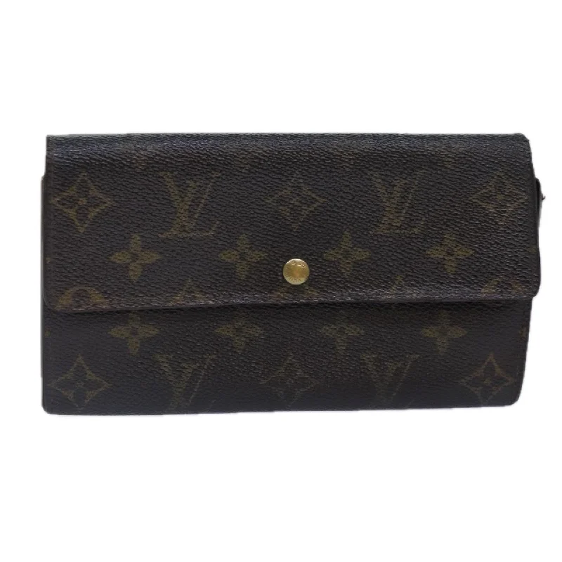 Louis Vuitton bags with detailed textures -LOUIS VUITTON Monogram Pochette Porte Monnaie Credit Wallet M61725 Auth bs16926