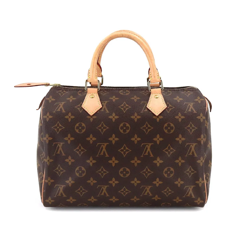 Louis Vuitton bags for statement fashionistas -LOUIS VUITTON Monogram Speedy 30 Hand Bag Brown M41108 RFID Gold Hardware