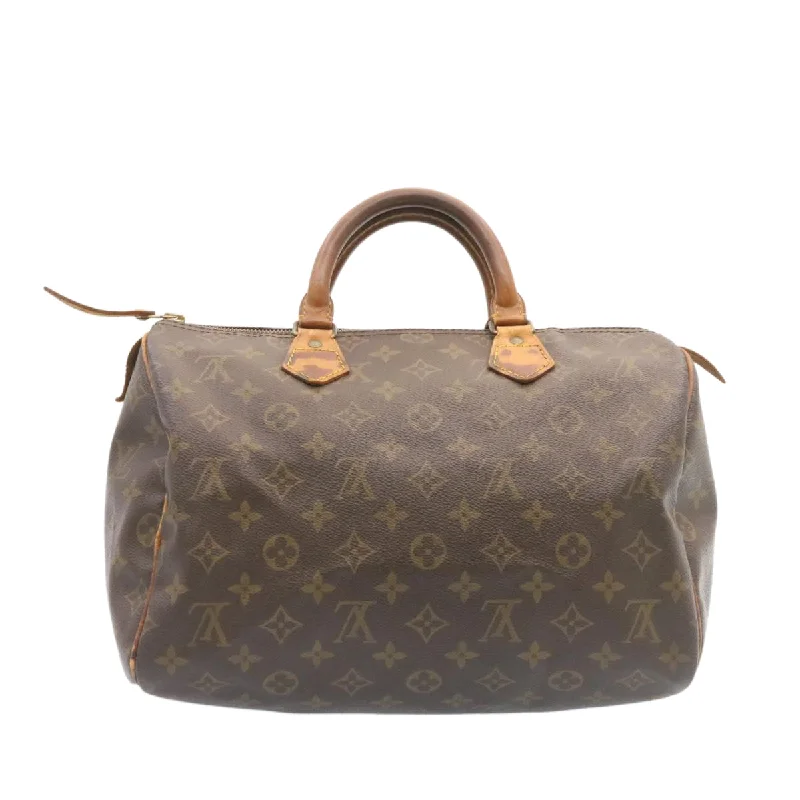 Louis Vuitton handbags with polished leather -LOUIS VUITTON Monogram Speedy 35 Hand Bag M41524 LV Auth ds047