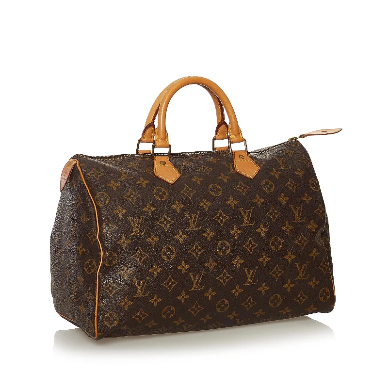 Louis Vuitton handbags with classic leatherwork -Louis Vuitton Monogram Speedy 35 (SHG-35830)