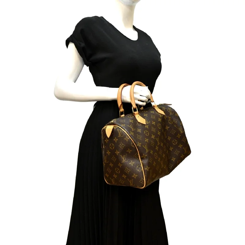 Louis Vuitton bags for iconic fashion -LOUIS VUITTON Speedy 30 Monogram Canvas Satchel Bag Brown