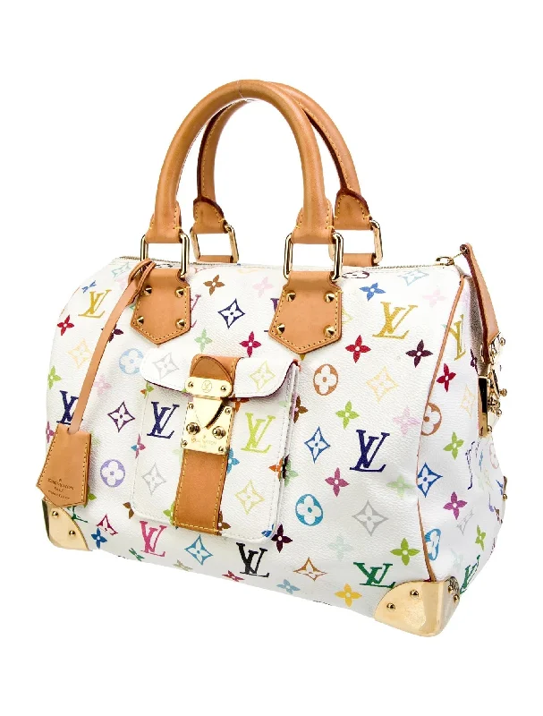 Louis Vuitton handbags with artistic designs -LOUIS VUITTON X TAKASHI MURAKAMI MULTICOLOR MONOGRAM LIMITED EDITION SPEEDY 30 HANDBAG