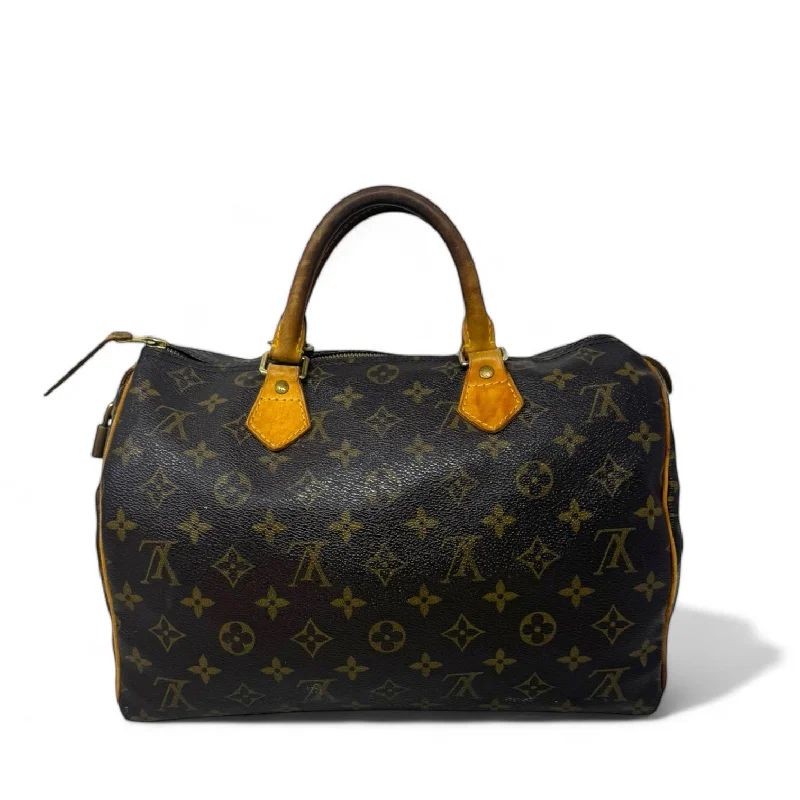 Louis Vuitton handbags with refined details -Speedy 30 Monogram Canvas Satchel Luxury Designer By Louis Vuitton, Size: Medium